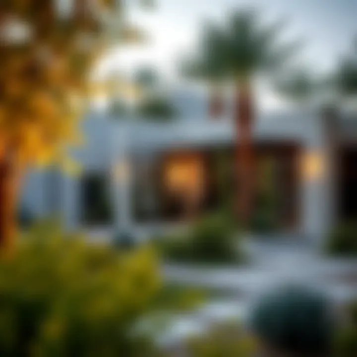 Outdoor area of a farmer's home with sustainable landscaping