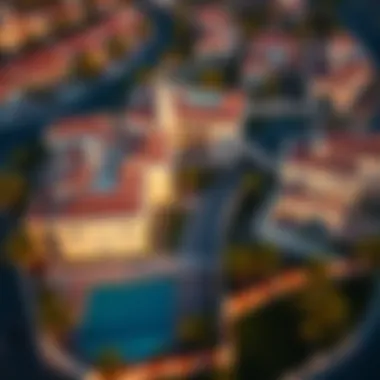 An aerial view of upscale villa community in Dubai