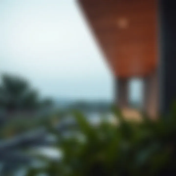 Sustainable construction materials showcased in a villa