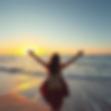 An individual enjoying a sunset at a beautiful beach in a visa-free country