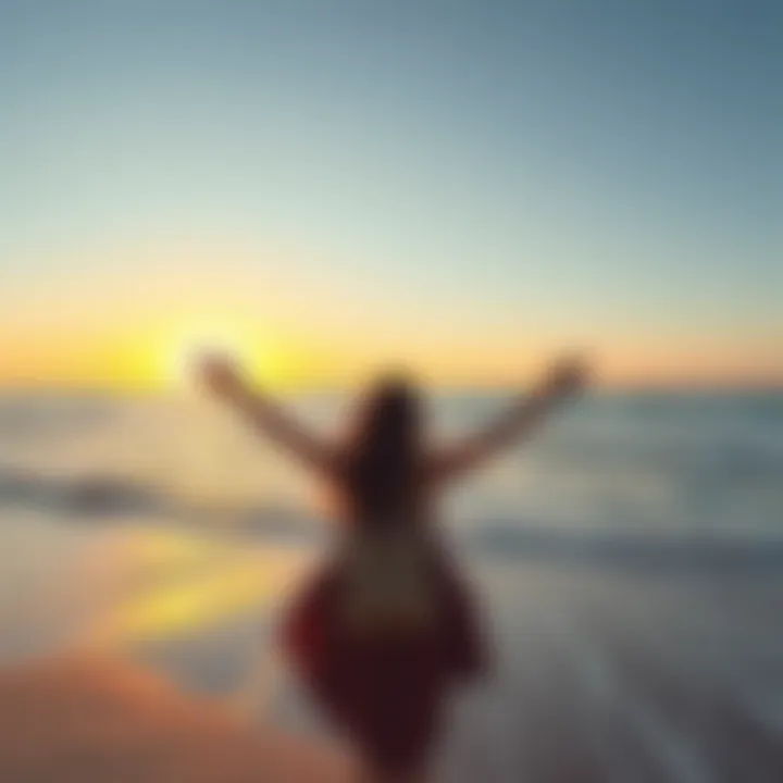An individual enjoying a sunset at a beautiful beach in a visa-free country