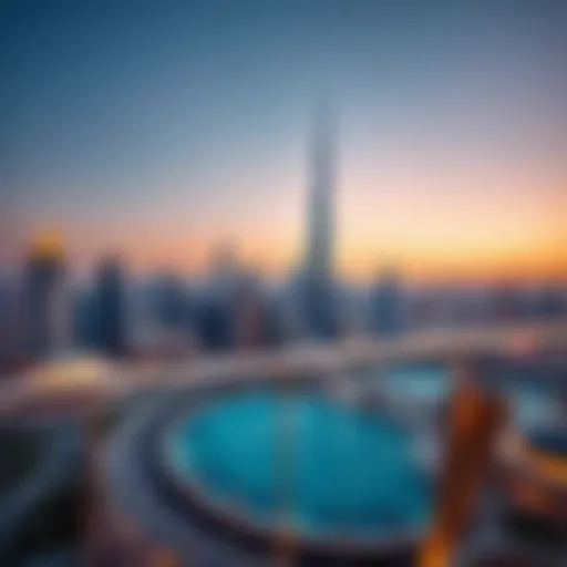 Dubai Skyline: Gateway to Global Mobility A mesmerizing view of Dubai's skyline showcasing the iconic Burj Khalifa