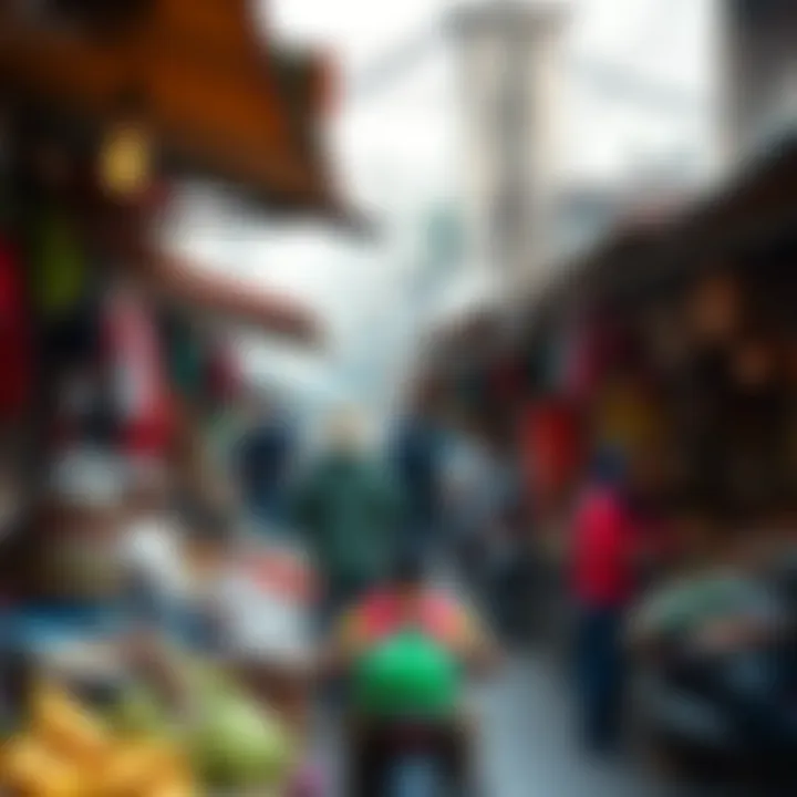 A vibrant market scene in one of the countries accessible with Emirates ID