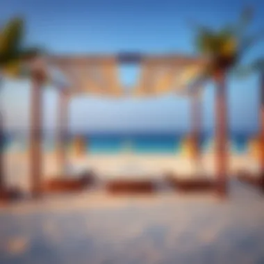 Luxurious lounge area with beachside cabanas