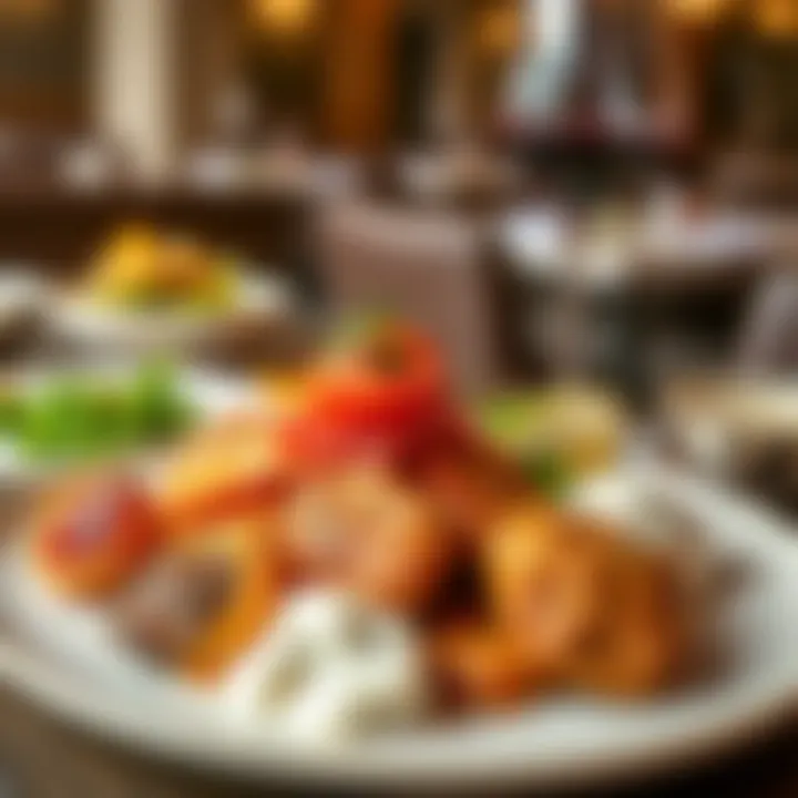 An exquisite plate of traditional Middle Eastern cuisine, showcasing local flavors and presentation.