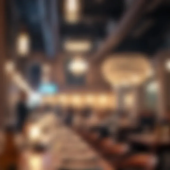 A bustling iftar gathering in a local Dubai restaurant