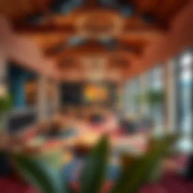 Vibrant community space within Madinat al-Child encouraging social interaction