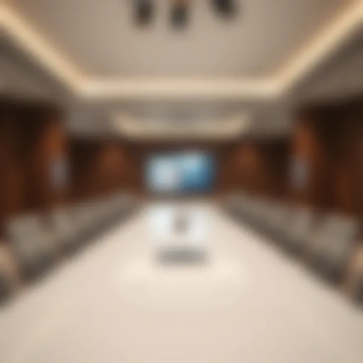 Business center equipped with advanced technology for meetings