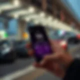 SMS parking payment interface on a mobile device