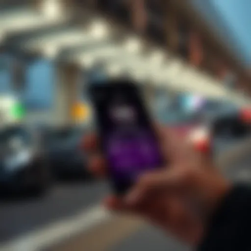 SMS parking payment interface on a mobile device