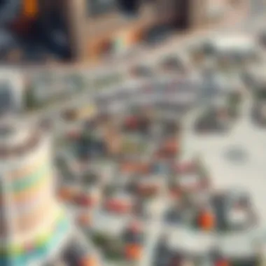 Map highlighting popular neighborhoods in Dubai for studio rentals