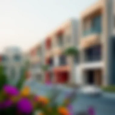 A scenic view of the Nad Al Hamar avenues showcasing modern architecture