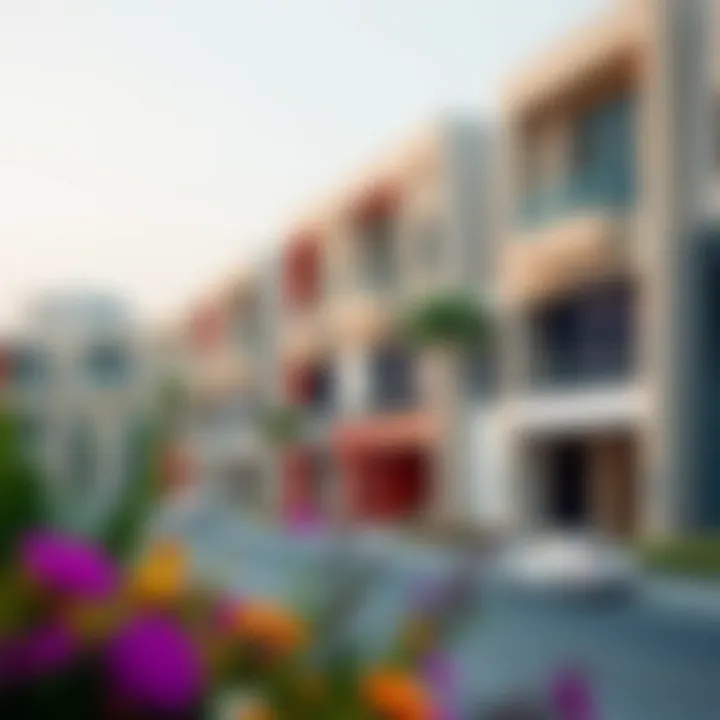 A scenic view of the Nad Al Hamar avenues showcasing modern architecture