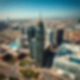 Aerial view of Nation Towers showcasing its strategic location