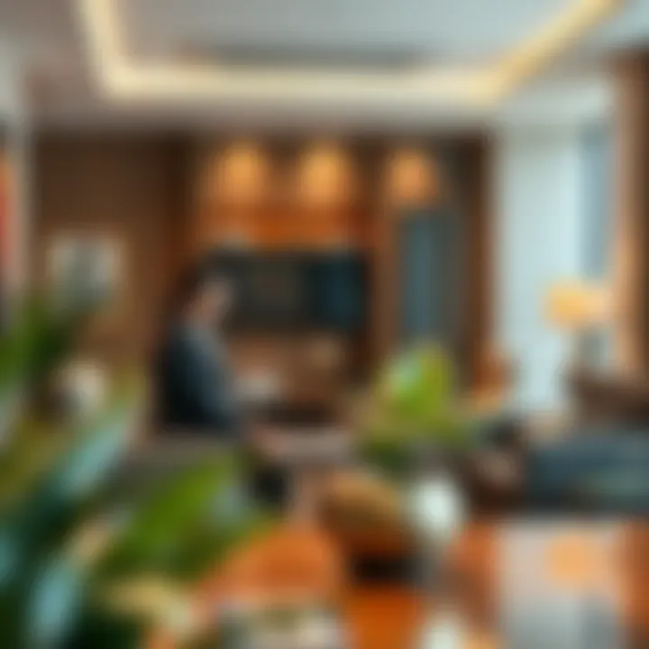 A welcoming office environment with professionals discussing visa applications