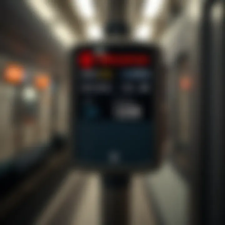 Metro card with digital balance display