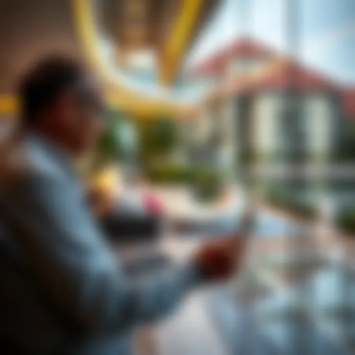 Expat Researching Real Estate Expat exploring real estate options