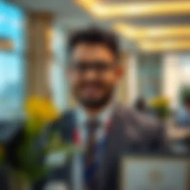 A representative assisting clients with property transactions