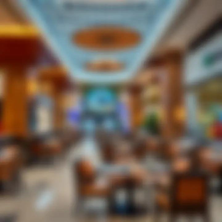 Diverse Dining Options An inviting dining area featuring diverse culinary options within the mall.