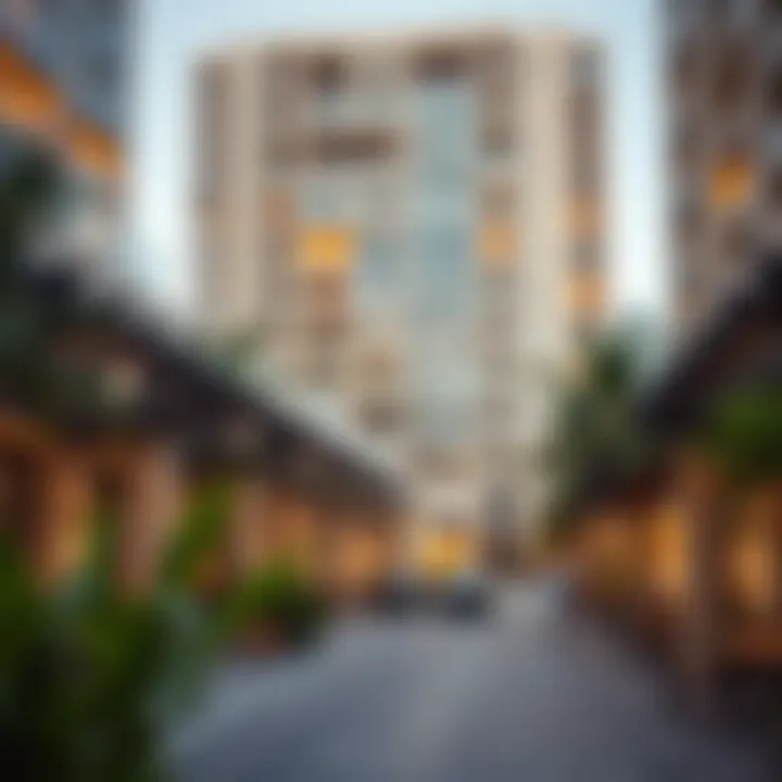 Community spaces and amenities around the Obaid Al Shamsi Building fostering urban living.