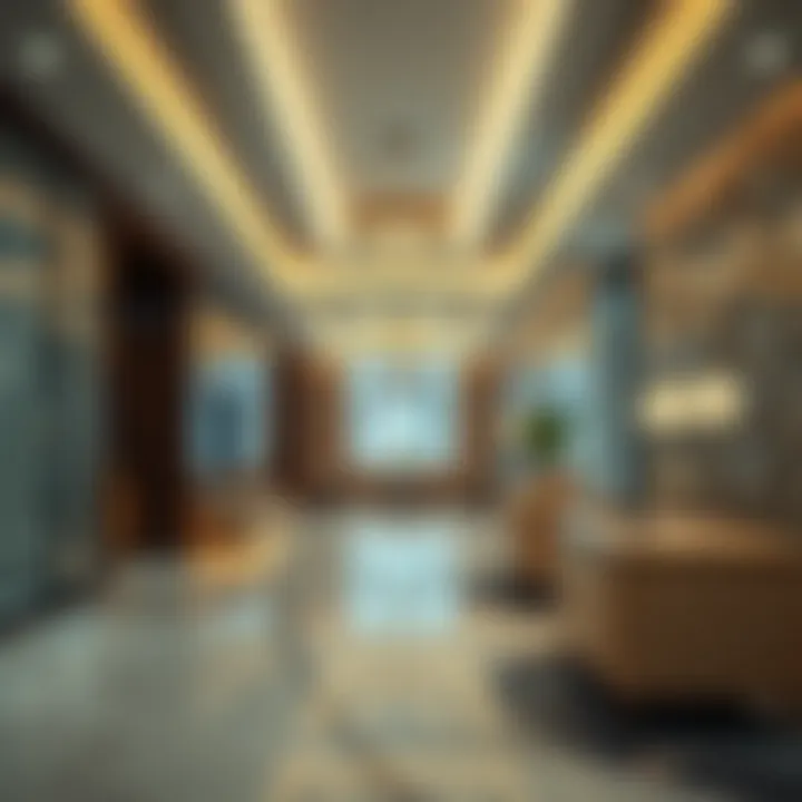 Interior design elements of the Obaid Al Shamsi Building reflecting modern urban aesthetics.
