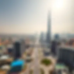 A panoramic view of Dubai's skyline with real estate developments