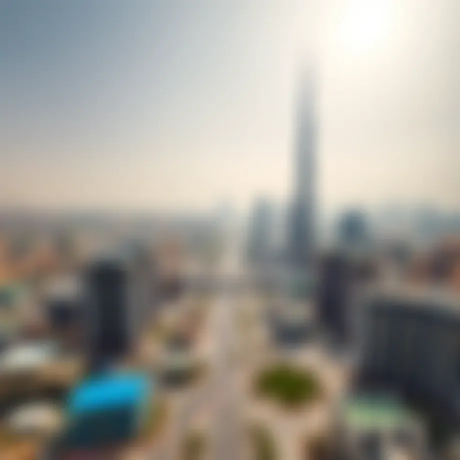 A panoramic view of Dubai's skyline with real estate developments