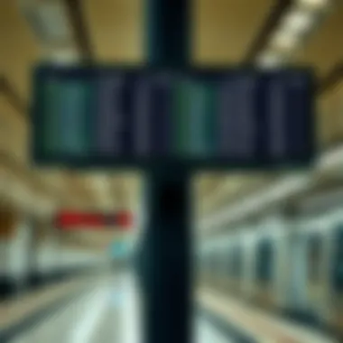 Metro Schedule Board Metro station schedule board displaying timings