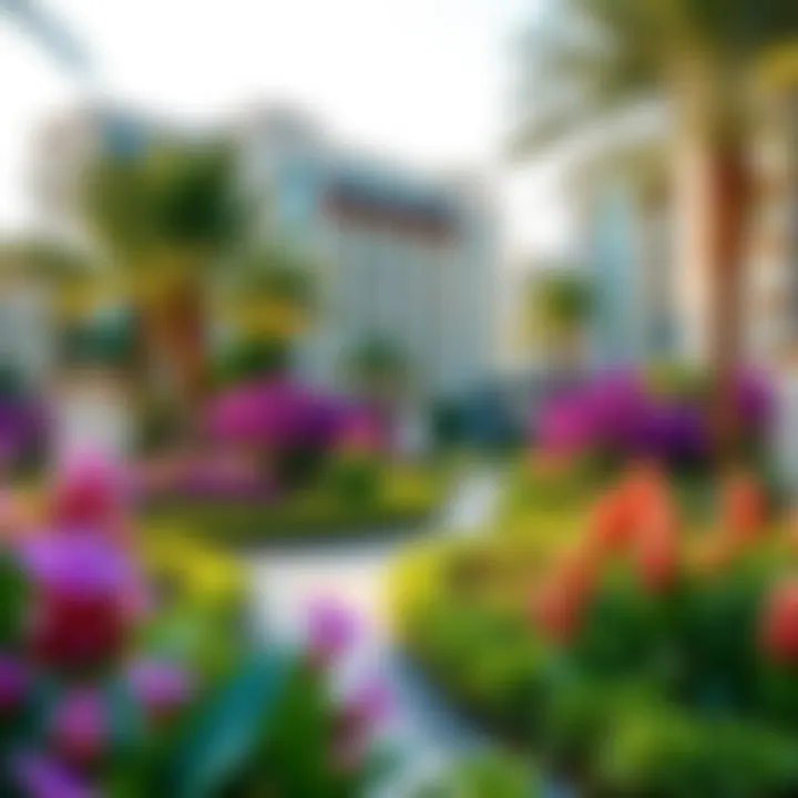 Lush landscaped gardens surrounding Orchid B enhancing community vibes