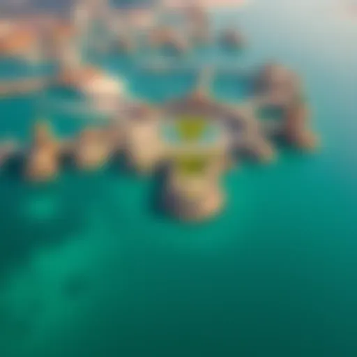 A stunning aerial view of Palm Jumeirah showcasing its unique layout