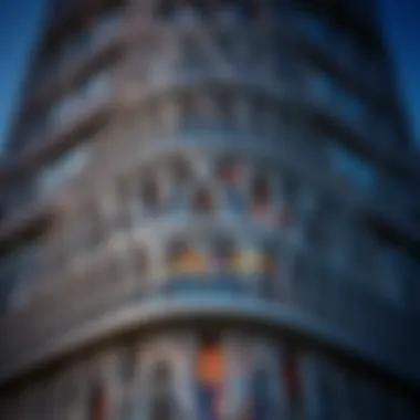 Intricate Façade of Al Habtoor Business Tower Close-up of the intricate façade design of Al Habtoor Business Tower