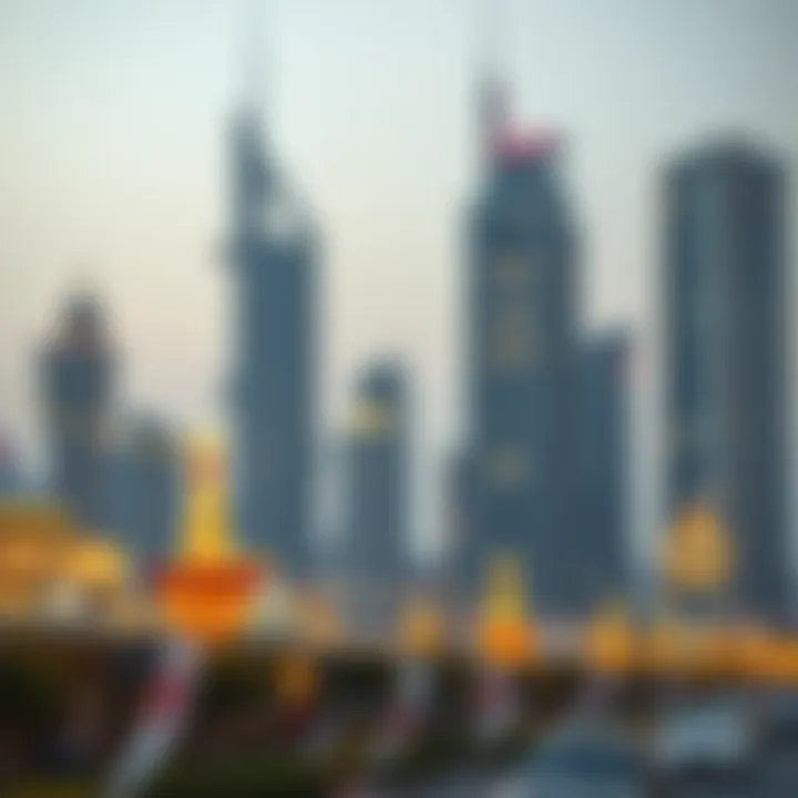 UAE skyline with holiday decorations
