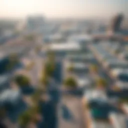 Aerial view of public parking lots in Dubai