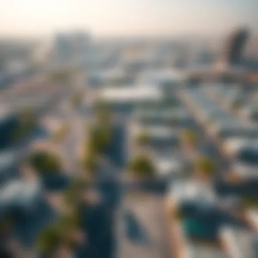 Aerial view of public parking lots in Dubai