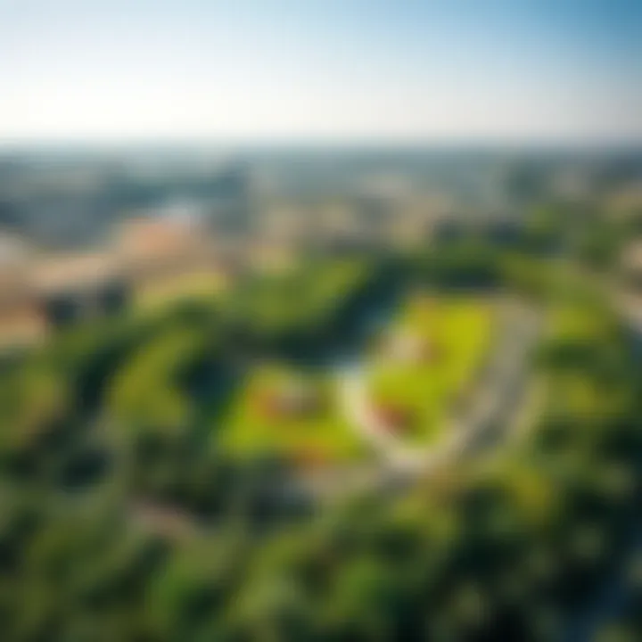 Aerial view of Ragayeb Park showcasing lush greenery