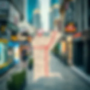 A map highlighting accessibility features and transport links in Bur Dubai