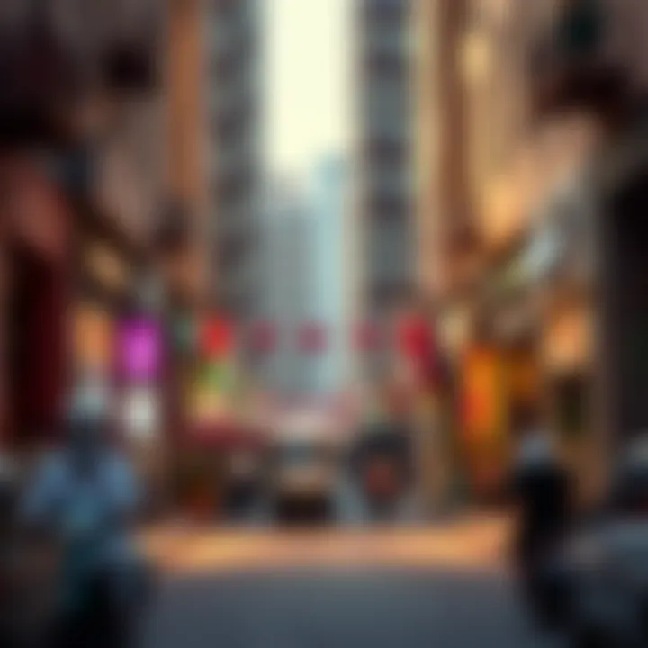 A vibrant street scene in Bur Dubai illustrating community life