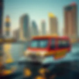 RTA Water Taxi navigating through Dubai Marina