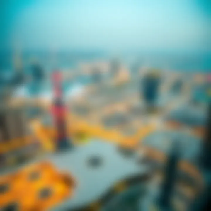 Panoramic view of Dubai from the South Heights Tower rooftop