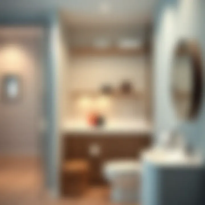 Amenities of a studio flat including kitchen and bathroom features