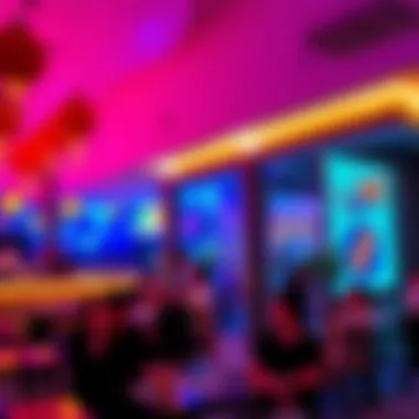 A vibrant community space within The Hive Dubai filled with interactive installations