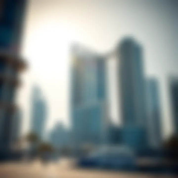 The futuristic design of Dubai Marina towers