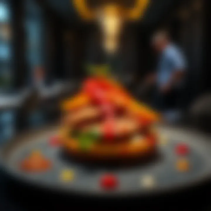 Artfully presented gourmet dish