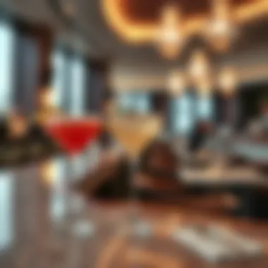 Stylish bar with crafted cocktails