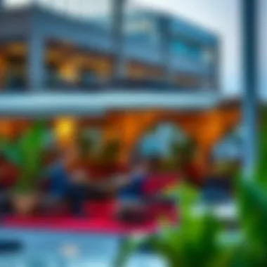 Vibrant outdoor seating area at a restaurant