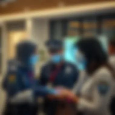 Community members interacting with police through smart technology