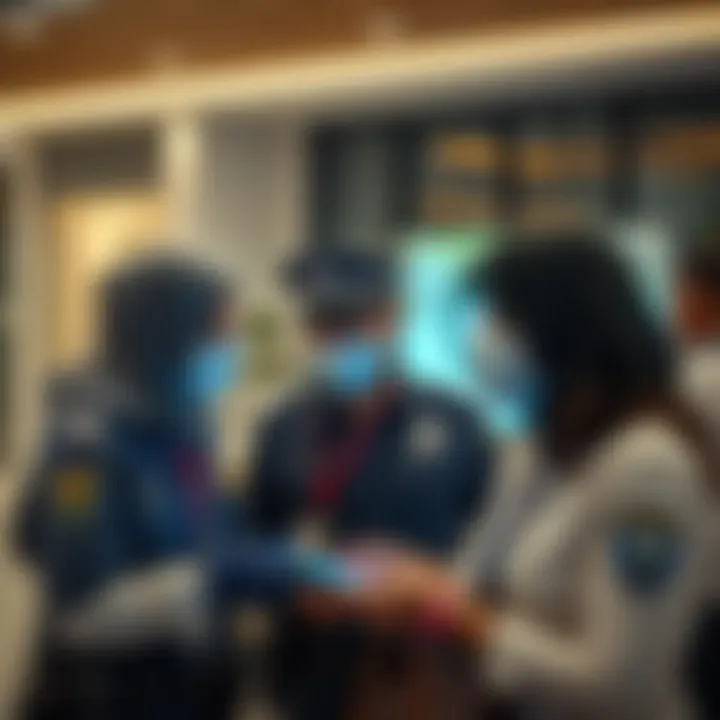 Community members interacting with police through smart technology