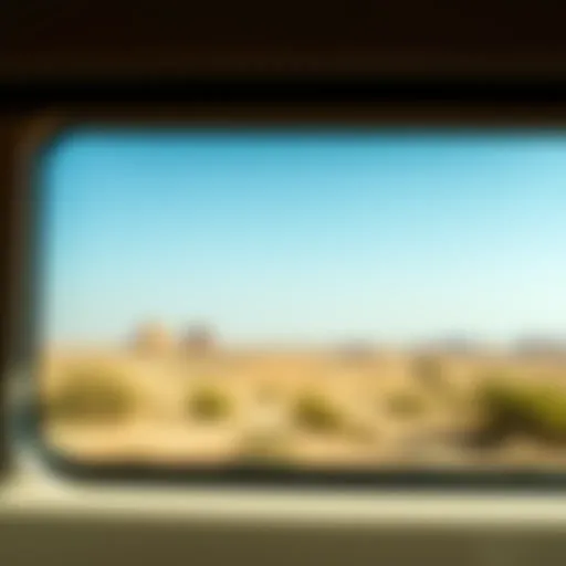 Scenic view from a bus window during the journey from Dubai to Ras Al Khaimah