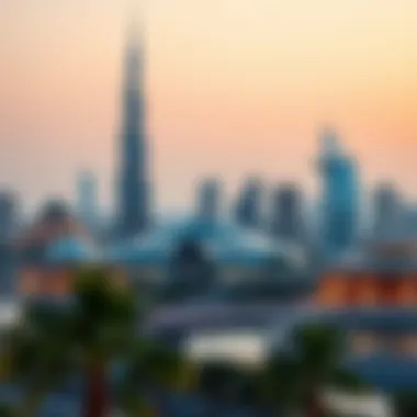 A scenic view of iconic UAE landmarks during holiday celebrations