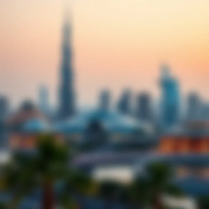 A scenic view of iconic UAE landmarks during holiday celebrations